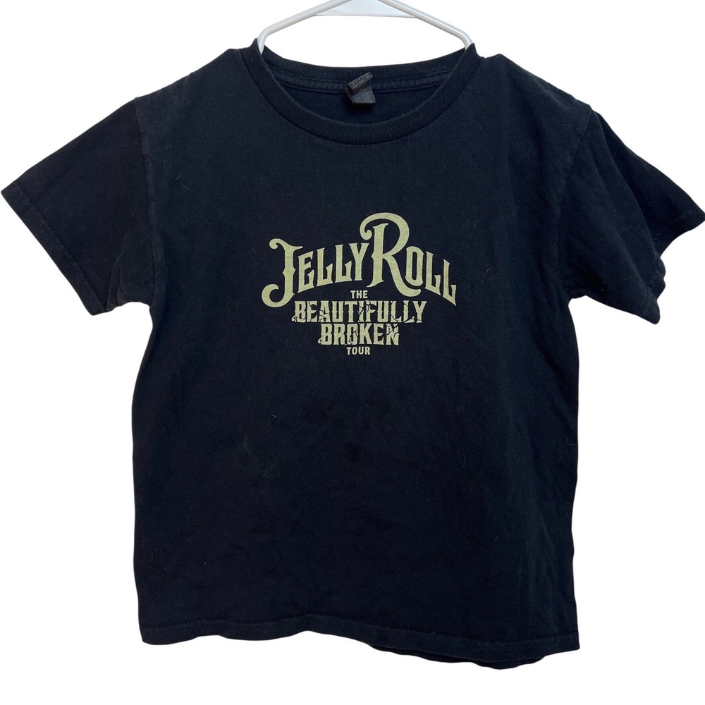 Jelly Roll Beautifully Broken Tour 2024 Graphic T-Shirt Black S Country Rock Fan